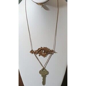 Reverie Steampunk Upcycled  Keyhole Key Artisan Necklace